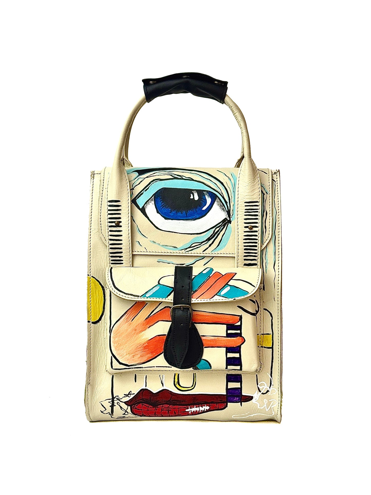 🎒 Mochila Zoe Pintada a Mano Edicion "Basquiat"