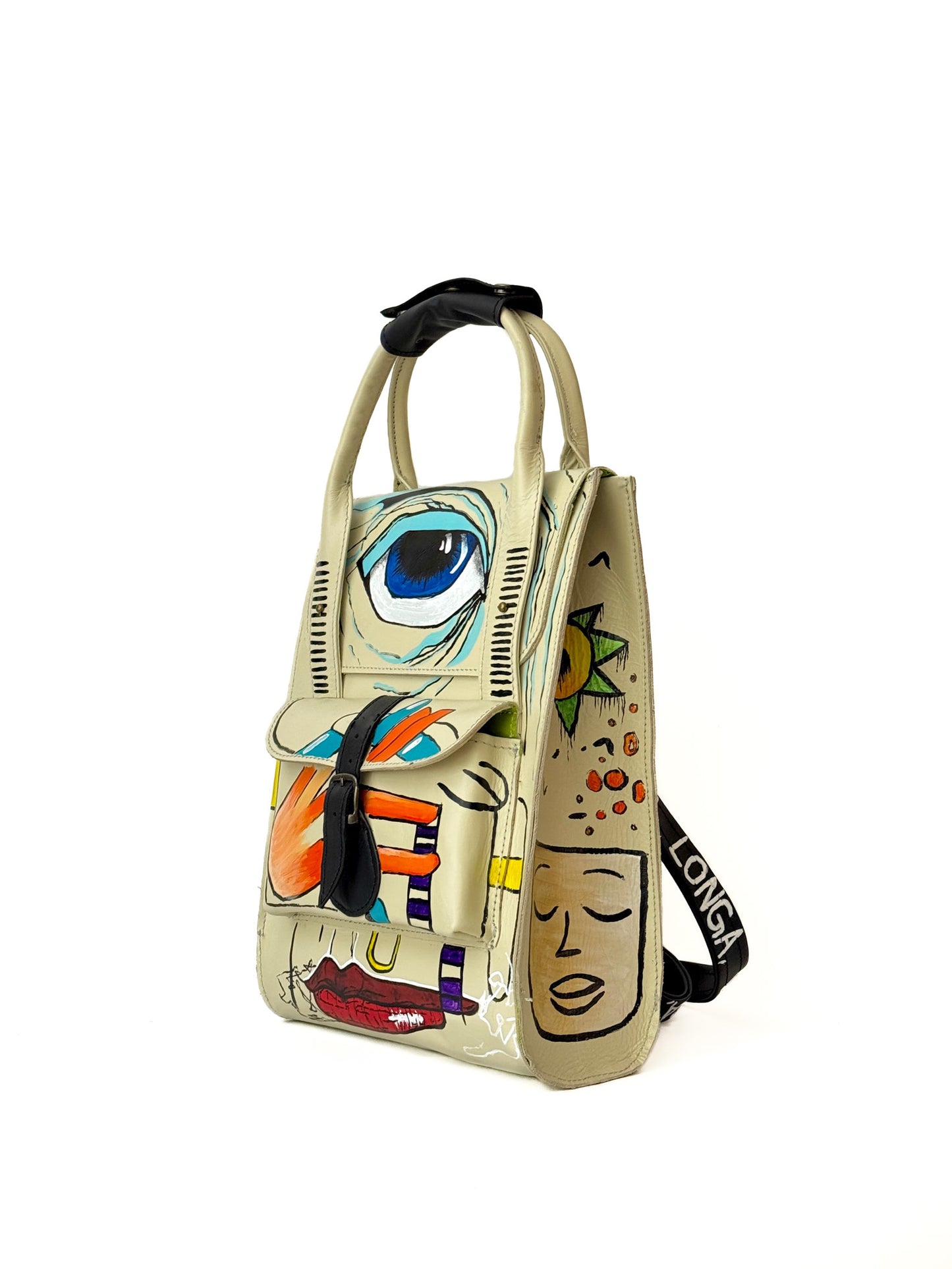 🎒 Mochila Zoe Pintada a Mano Edicion "Basquiat"