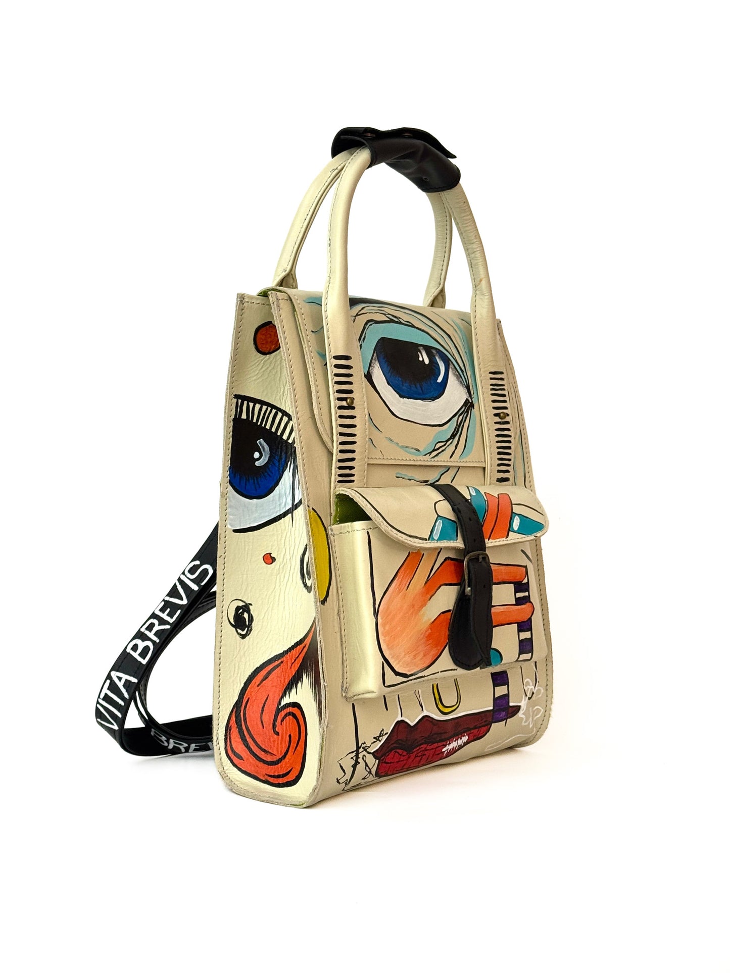 🎒 Mochila Zoe Pintada a Mano Edicion "Basquiat"
