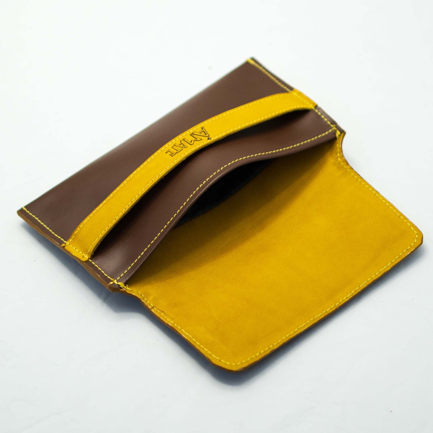 Cartera amplia origami "café"