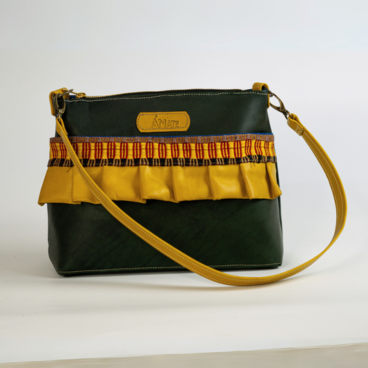 Bolso mini tote Verde con amarillo