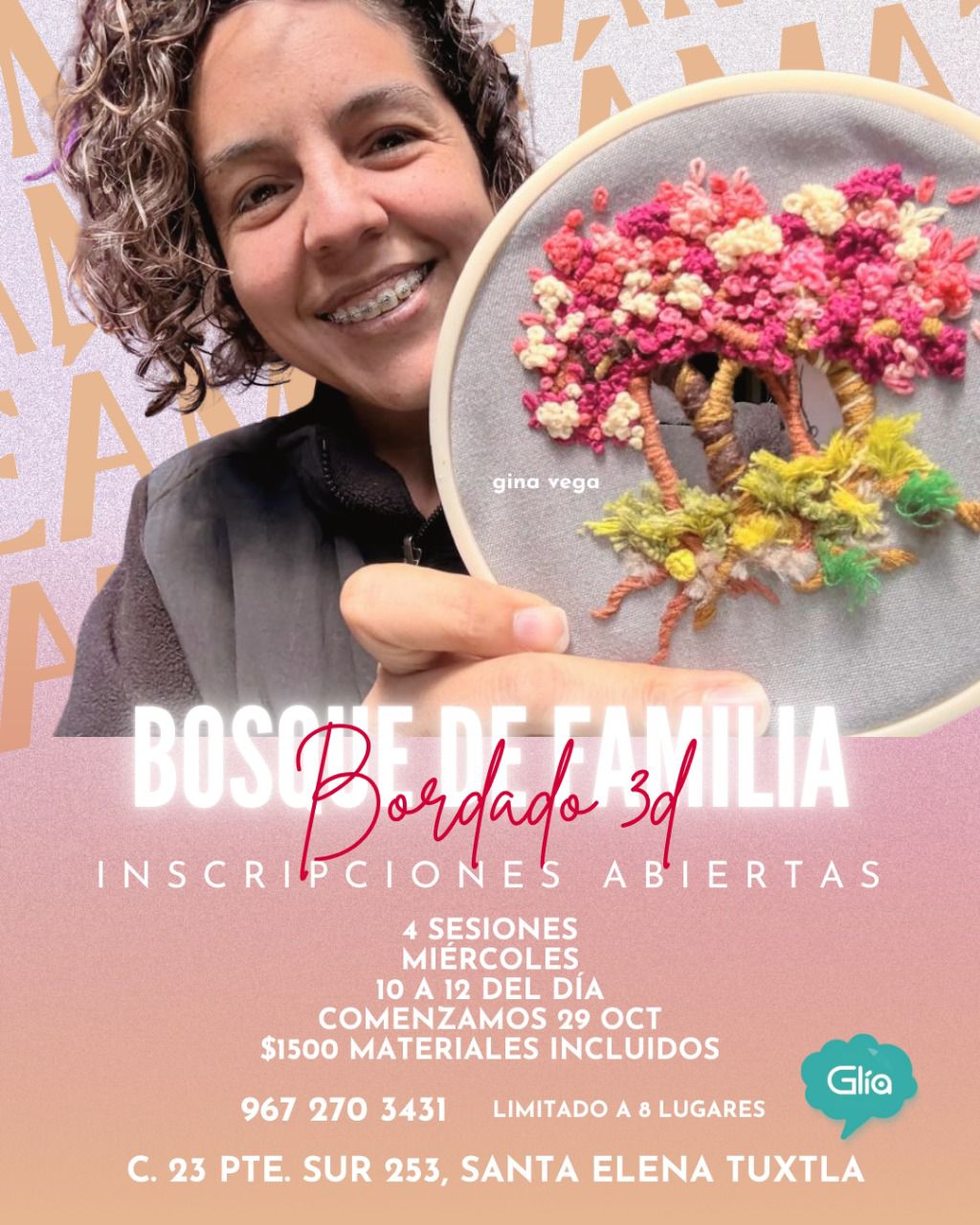Curso Bosque de Familia - Bordado 3D