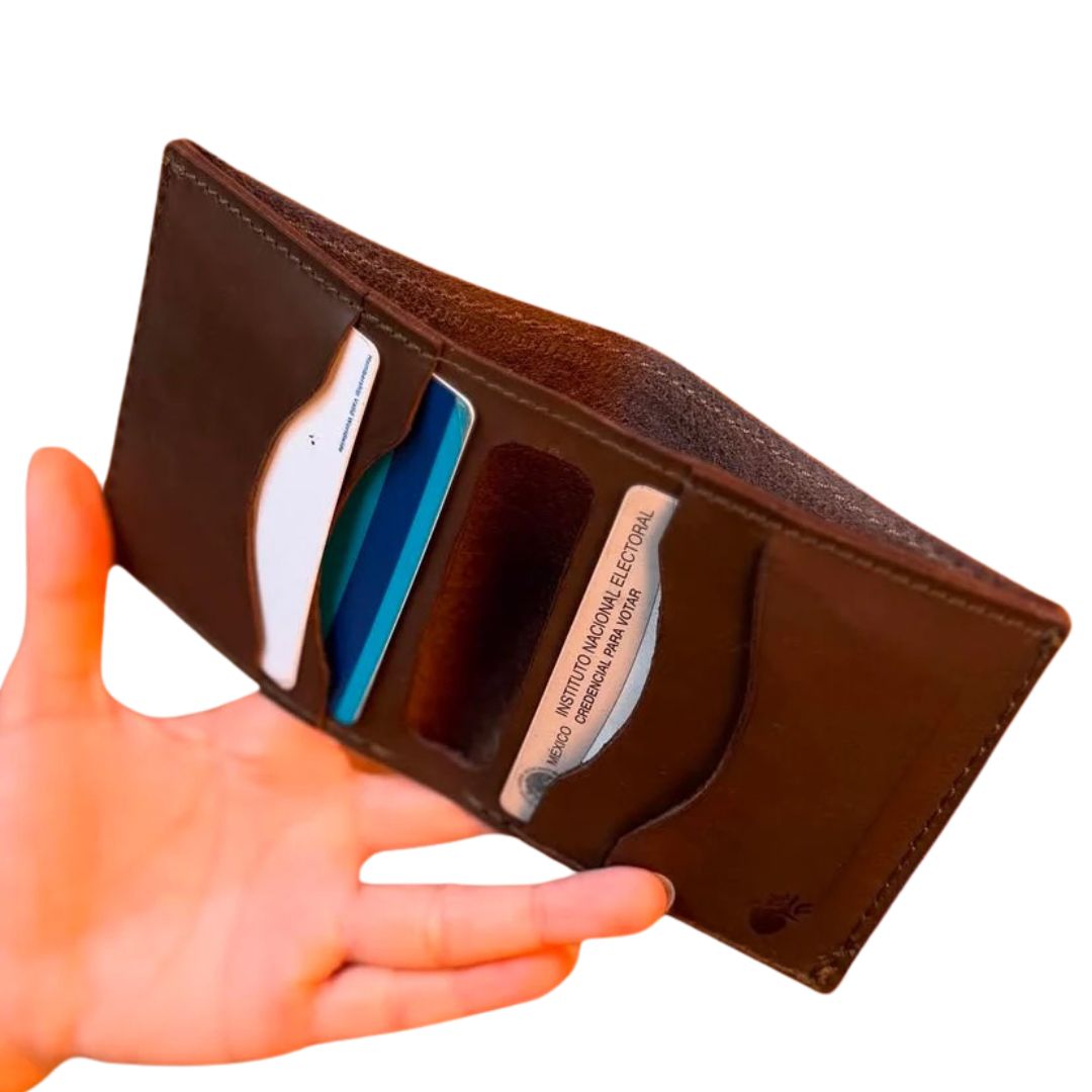 Cartera minimalista café