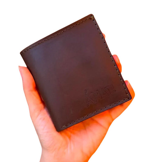 Cartera minimalista café