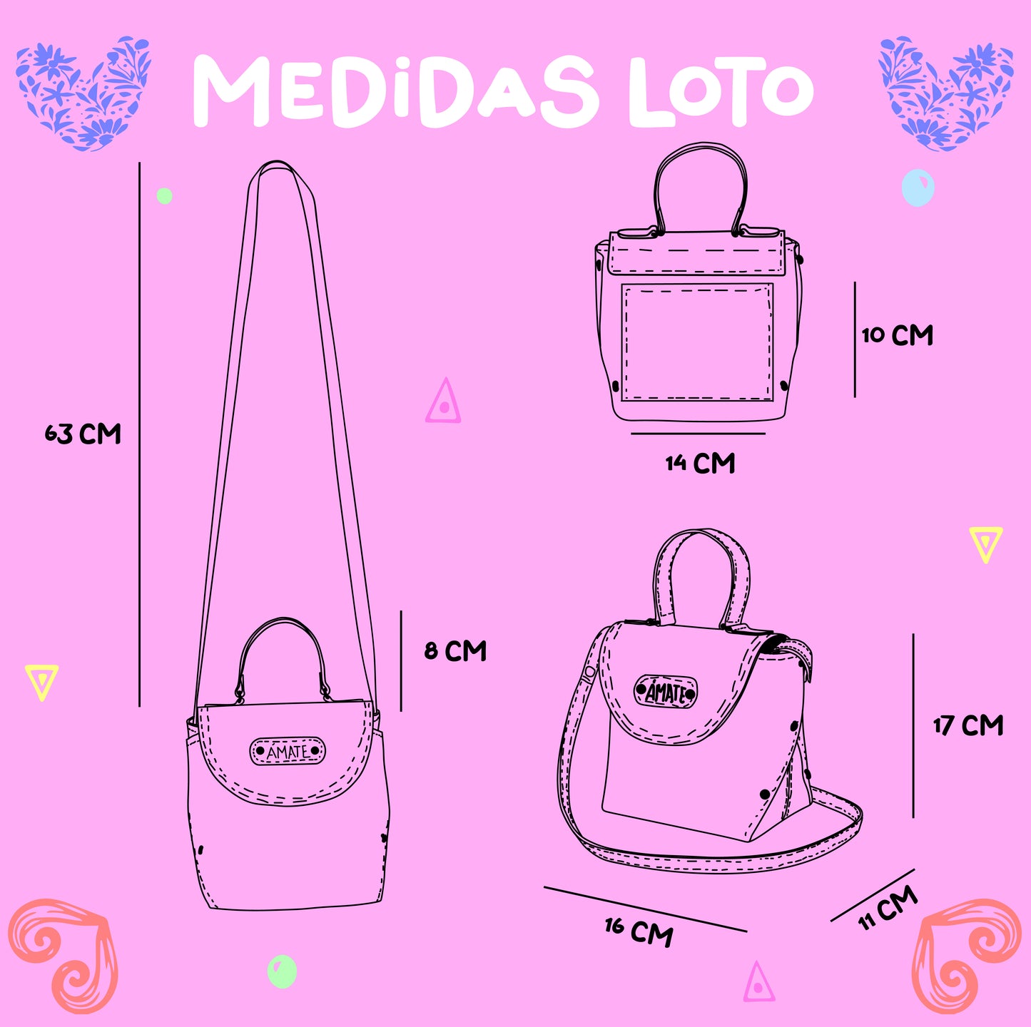 Bolso loto lila con textil de Zinacantan